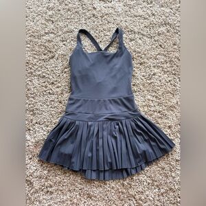 Gold Hinge Criss Cross Back Pleated Tennis Dress